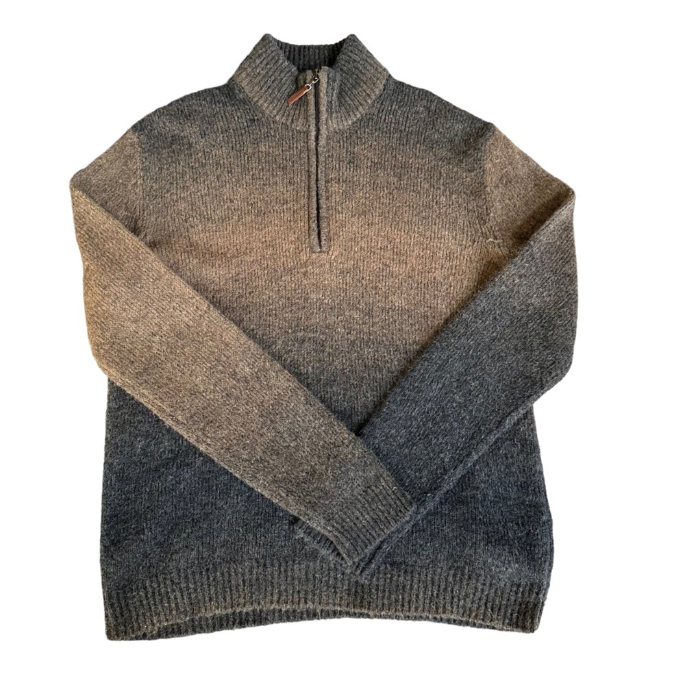 Nani Bon Mens 1/4 Zip Up Collar Knitted Wool‎ Blend Long Sleeve Sweater Size L